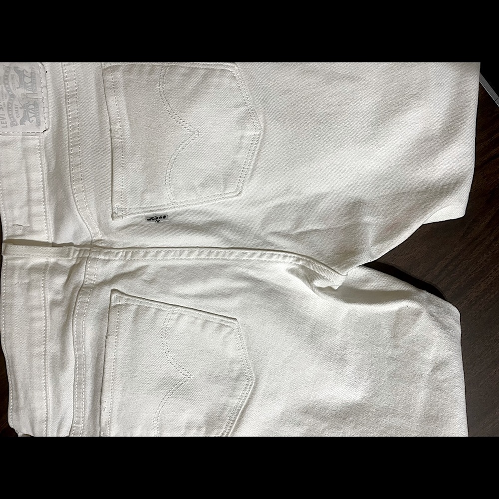 LEVI’S Women Distressed Jeans 711 White Skinny Size 28